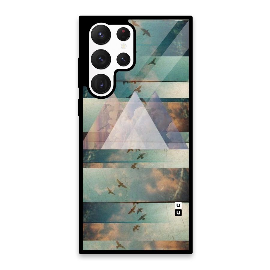 Three Triangles Glass Back Case for Galaxy S22 Ultra 5G
