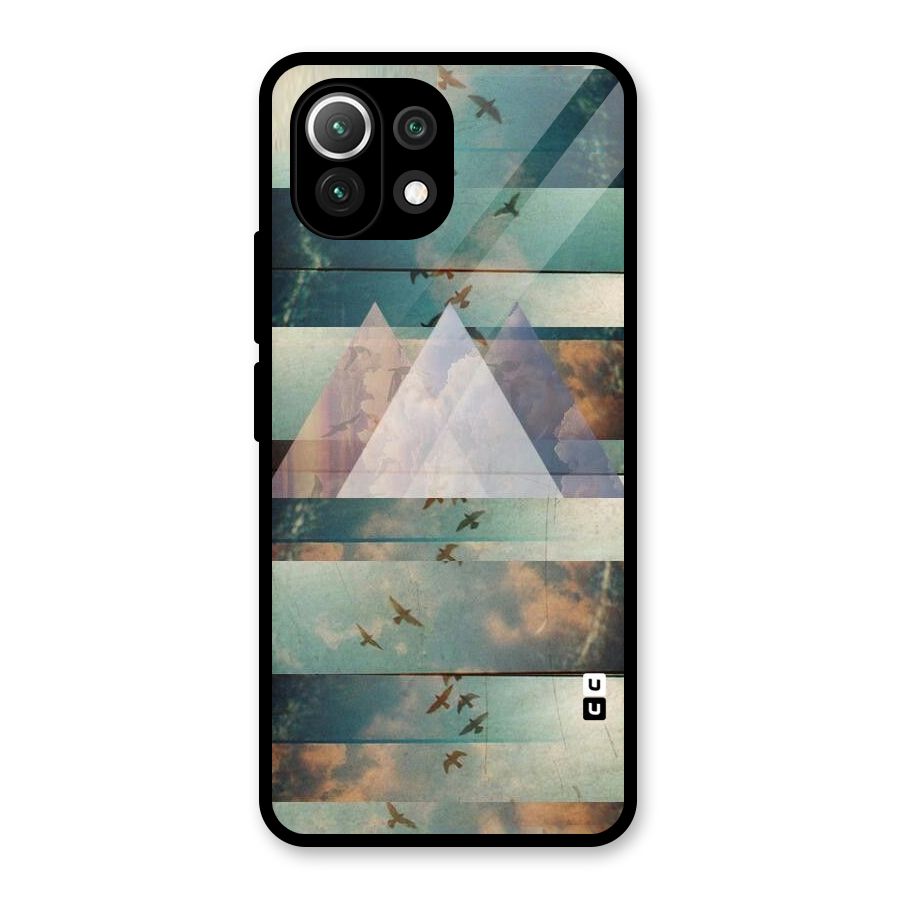 Three Triangles Glass Back Case for Mi 11 Lite