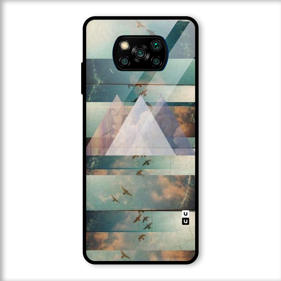 Three Triangles Glass Back Case for Poco X3