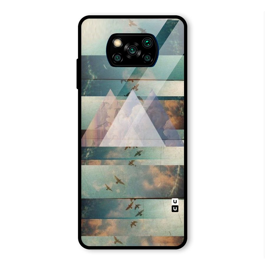 Three Triangles Glass Back Case for Poco X3 Pro