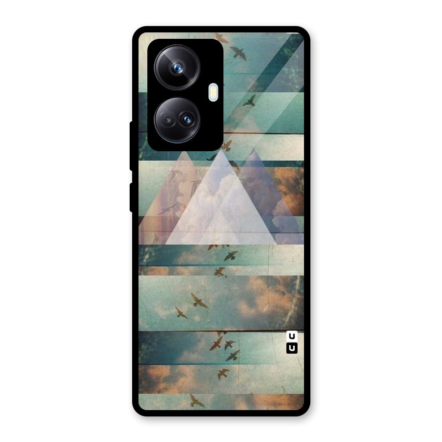 Three Triangles Glass Back Case for Realme 10 Pro Plus
