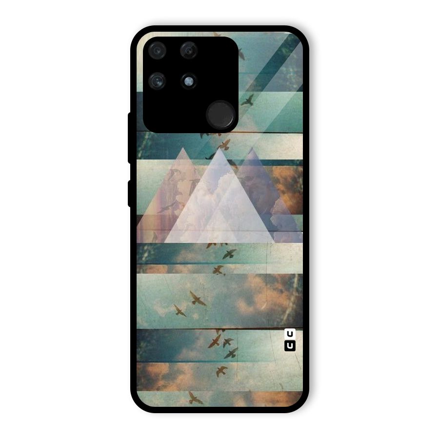 Three Triangles Glass Back Case for Realme Narzo 50A