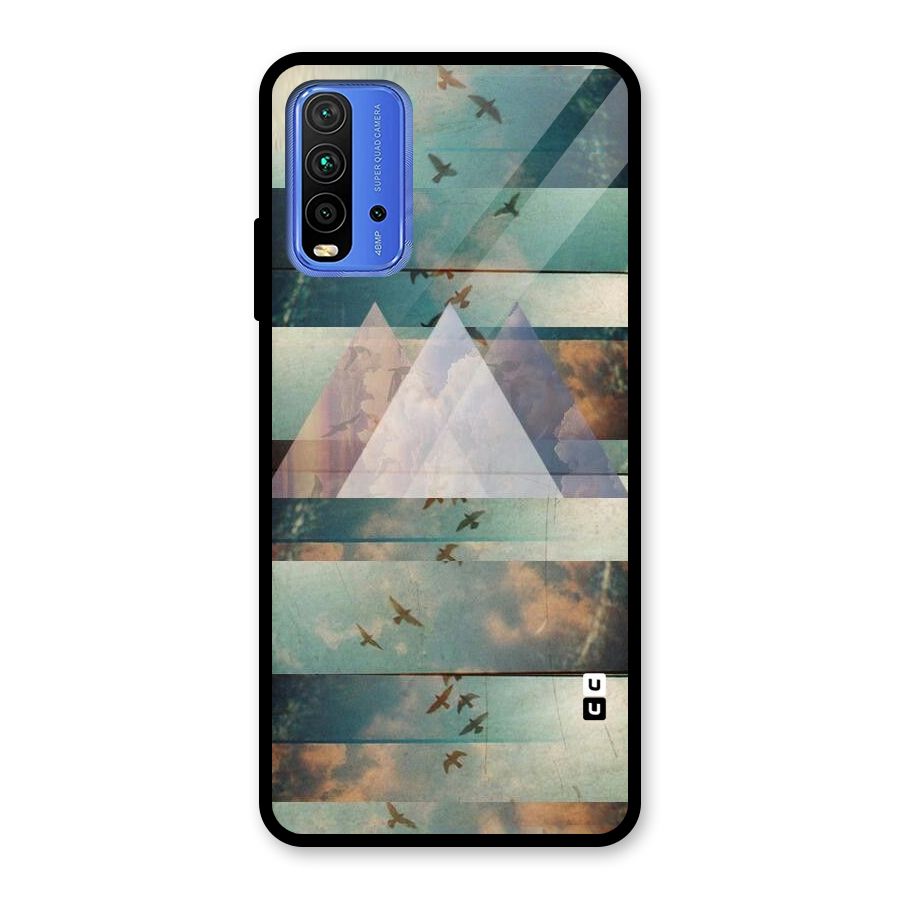 Three Triangles Glass Back Case for Redmi 9 Power