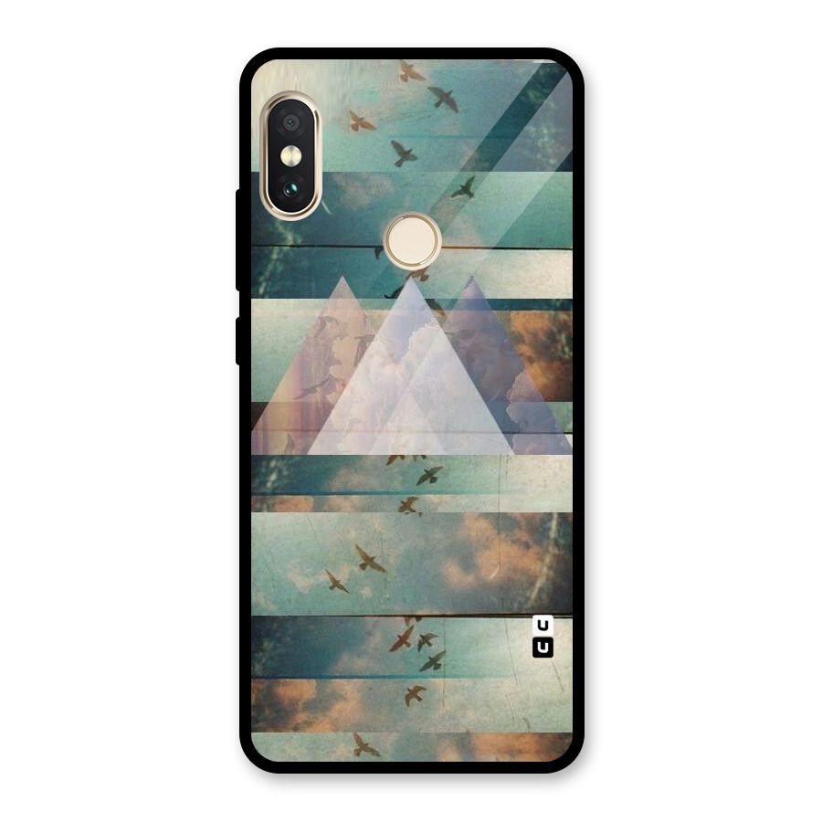 Three Triangles Glass Back Case for Redmi Note 5 Pro