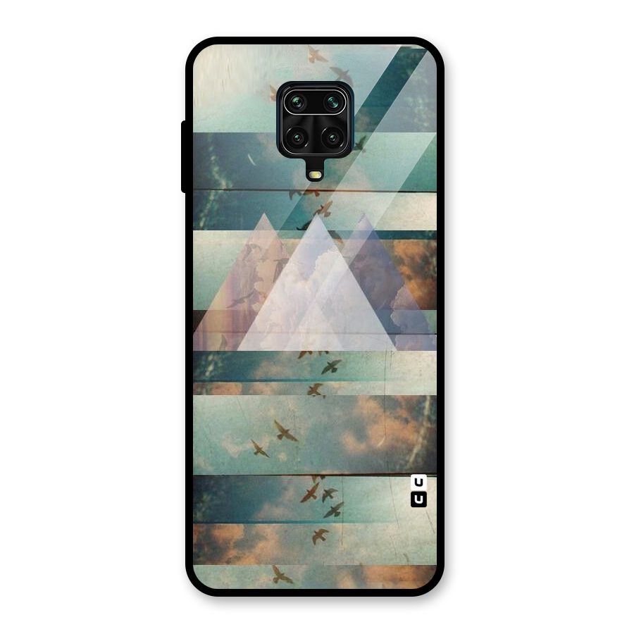 Three Triangles Glass Back Case for Redmi Note 9 Pro