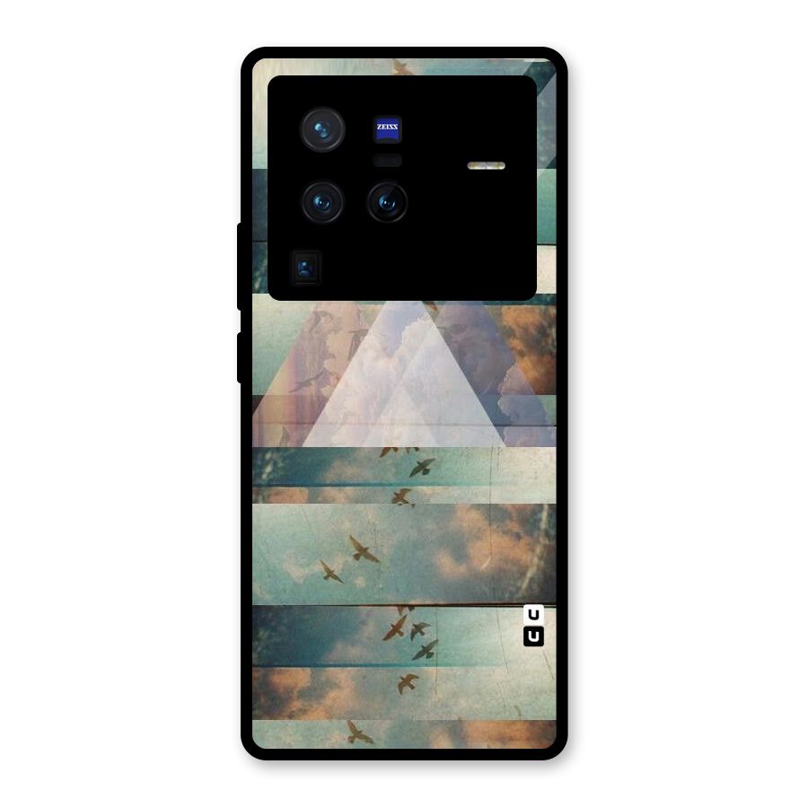 Three Triangles Glass Back Case for Vivo X80 Pro