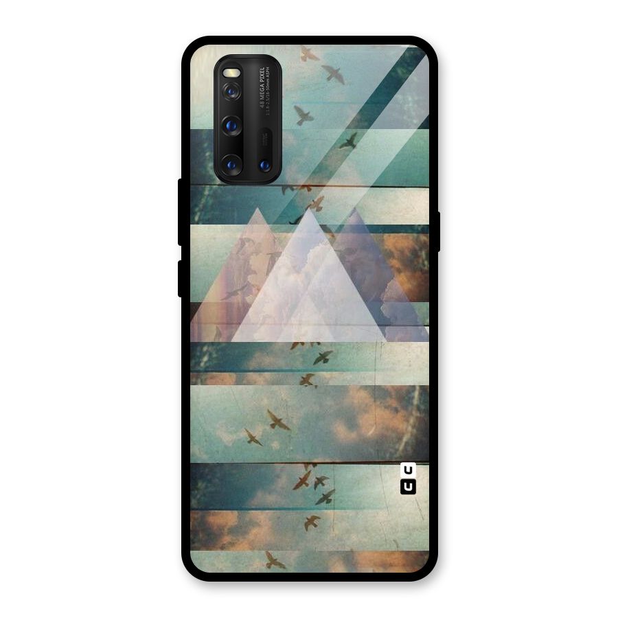 Three Triangles Glass Back Case for Vivo iQOO 3