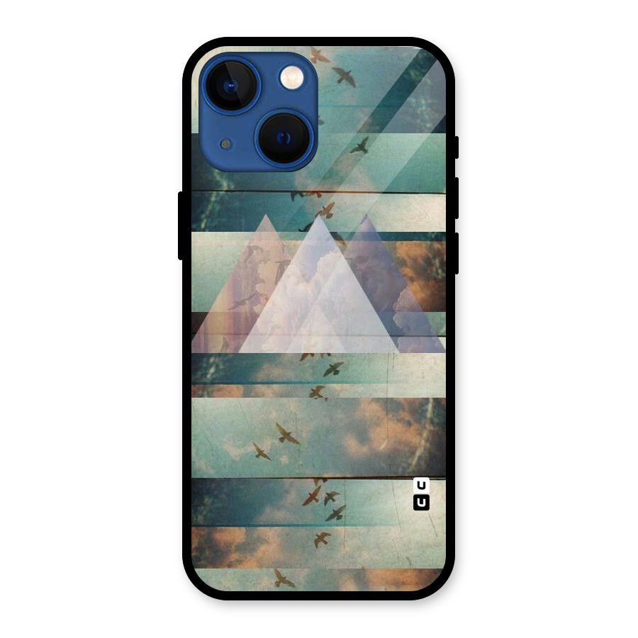 Three Triangles Glass Back Case for iPhone 13 Mini