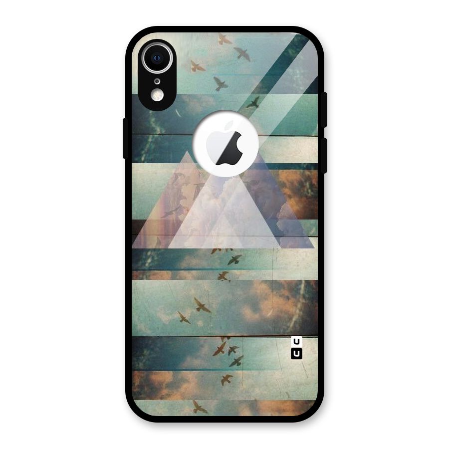 Three Triangles Glass Back Case for iPhone XR Logo Cut