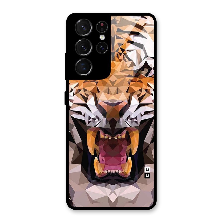 Tiger Abstract Art Glass Back Case for Galaxy S21 Ultra 5G