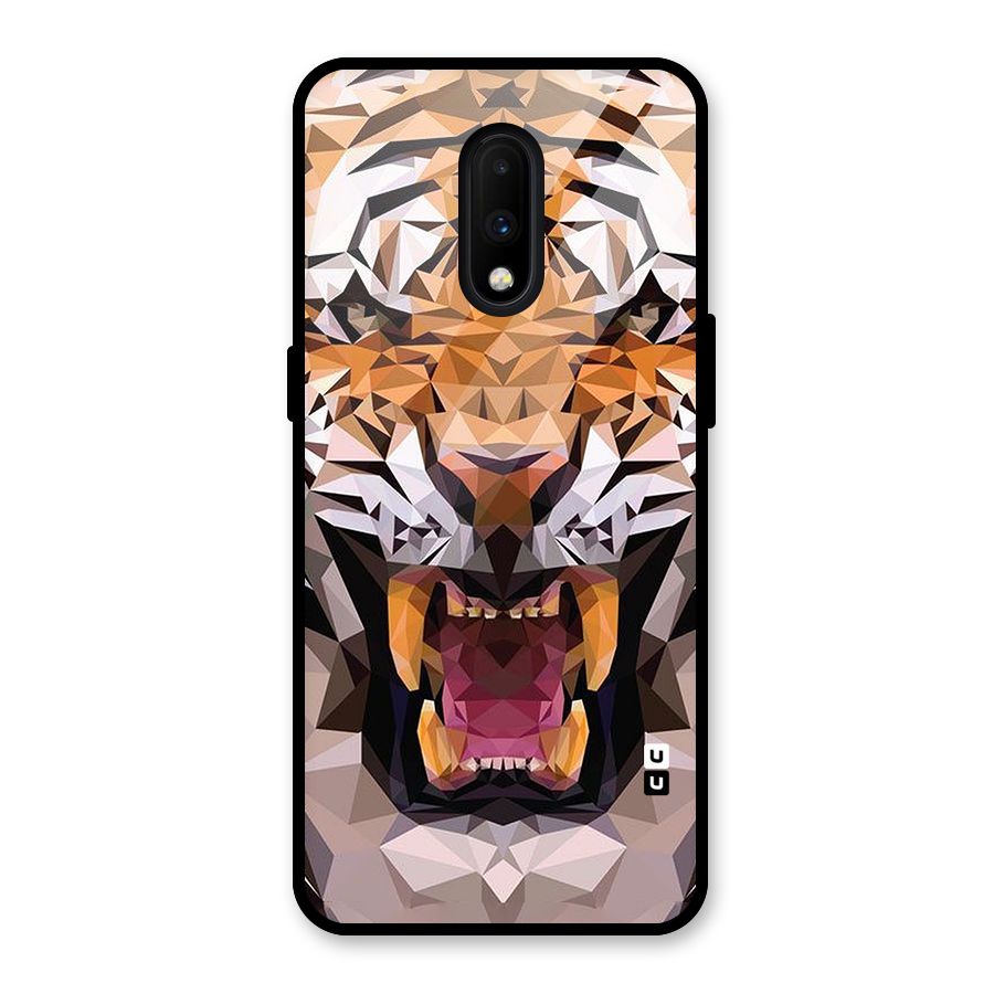 Tiger Abstract Art Glass Back Case for OnePlus 7