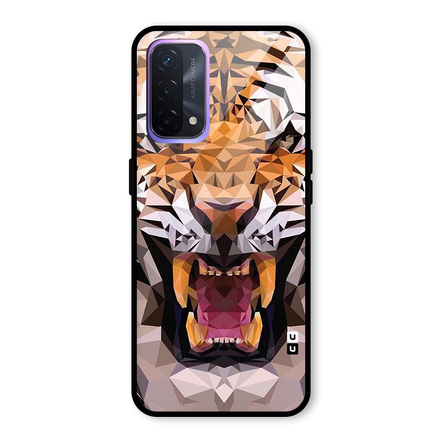 Tiger Abstract Art Glass Back Case for Oppo A74 5G