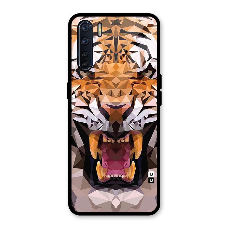 Tiger Abstract Art Glass Back Case for Oppo F15