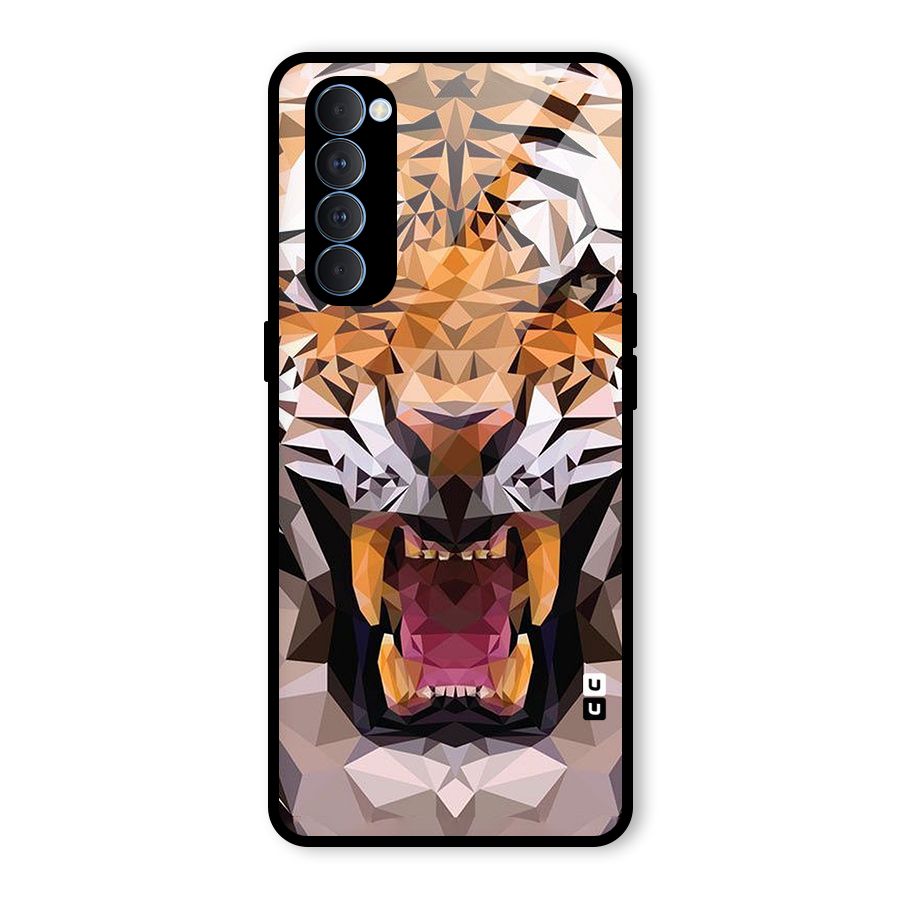Tiger Abstract Art Glass Back Case for Oppo Reno4 Pro