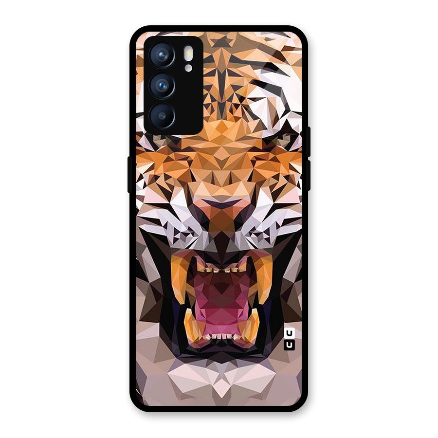 Tiger Abstract Art Glass Back Case for Oppo Reno6 5G