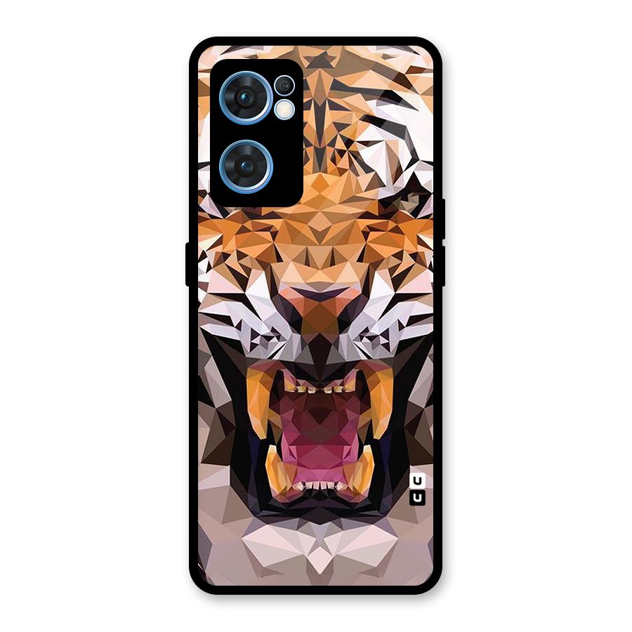 Tiger Abstract Art Glass Back Case for Oppo Reno7 5G