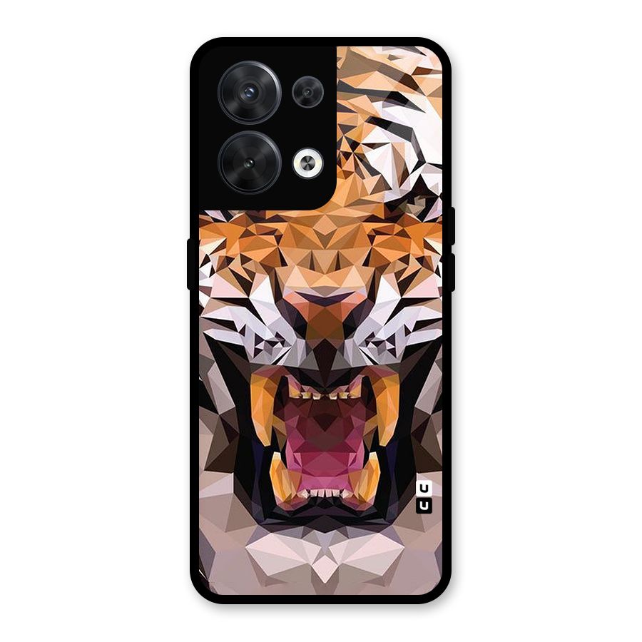 Tiger Abstract Art Glass Back Case for Oppo Reno8 5G