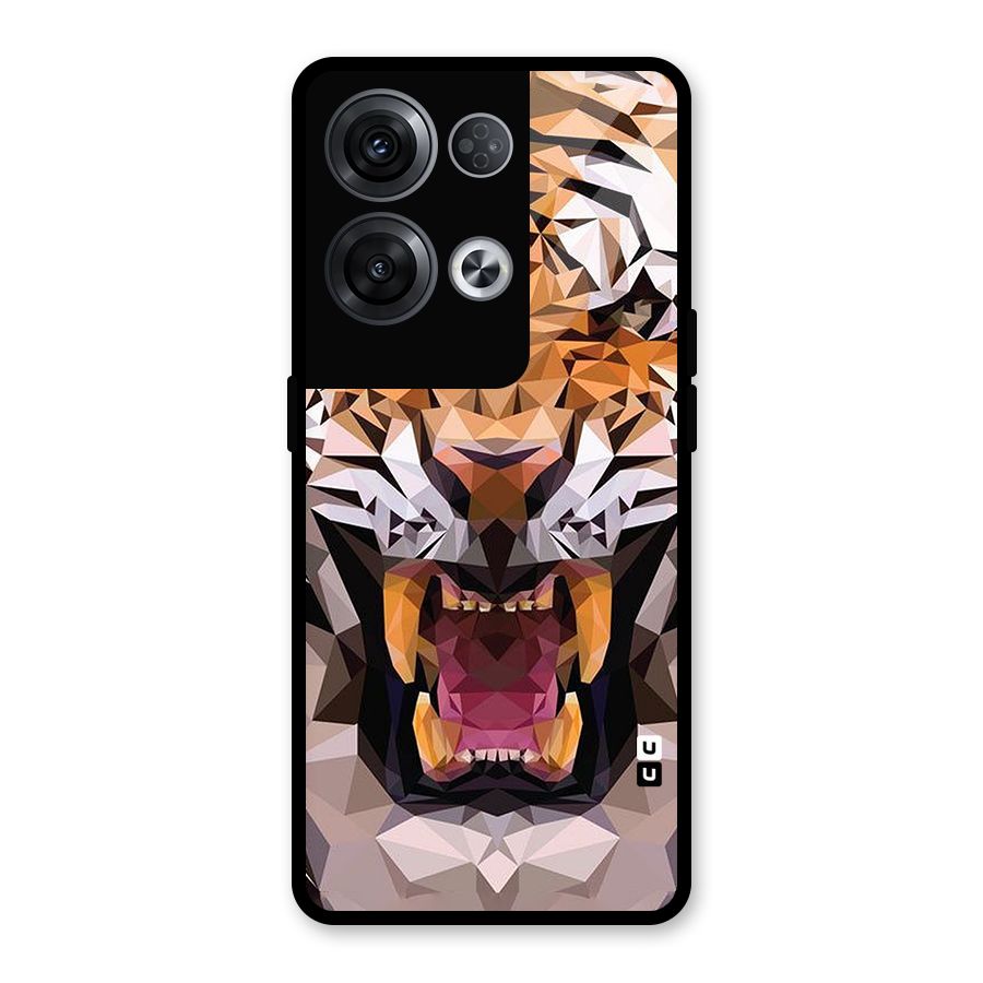 Tiger Abstract Art Glass Back Case for Oppo Reno8 Pro 5G