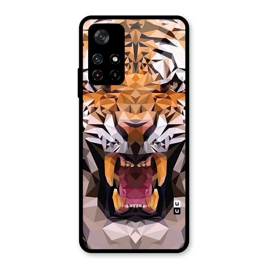 Tiger Abstract Art Glass Back Case for Poco M4 Pro 5G