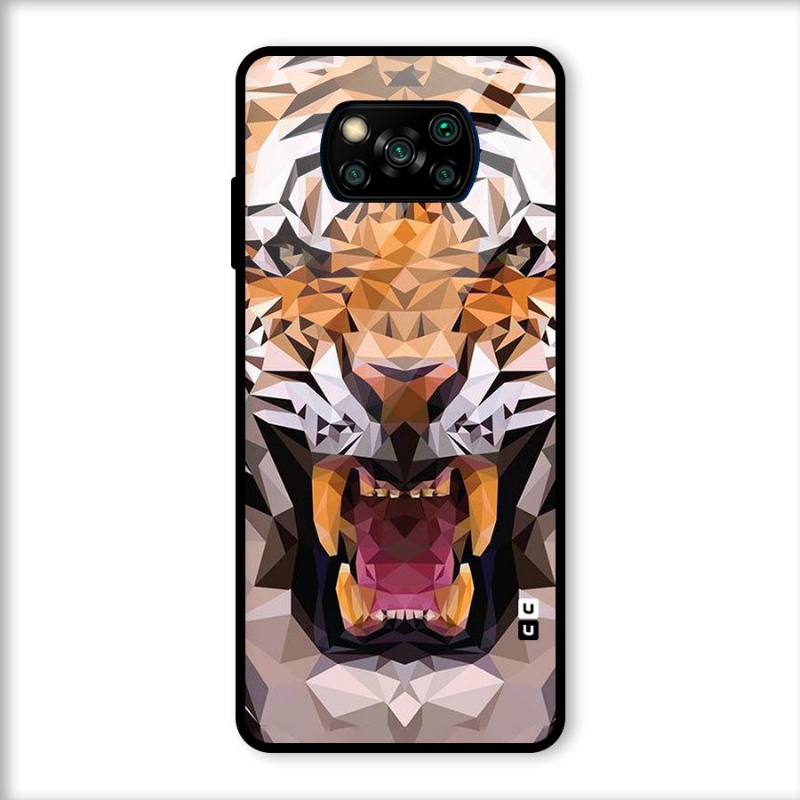 Tiger Abstract Art Glass Back Case for Poco X3