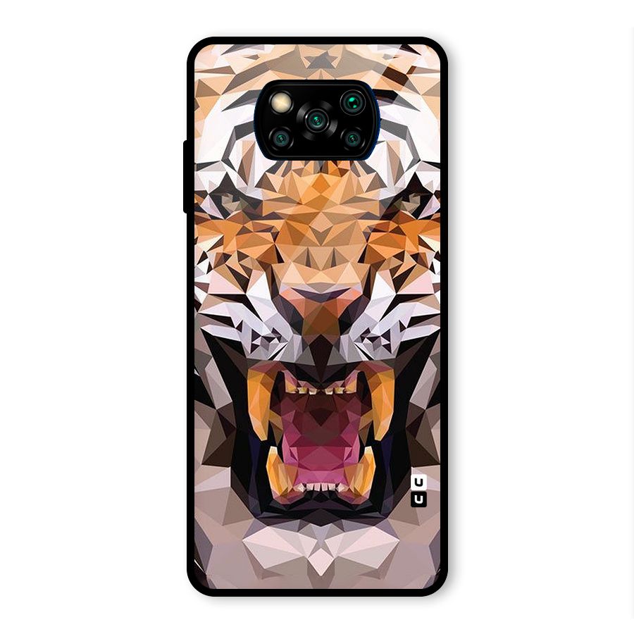 Tiger Abstract Art Glass Back Case for Poco X3 Pro