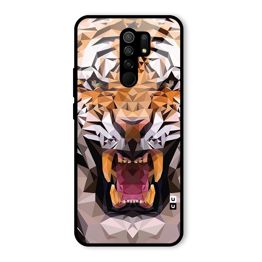 Tiger Abstract Art Glass Back Case for Redmi 9 Prime