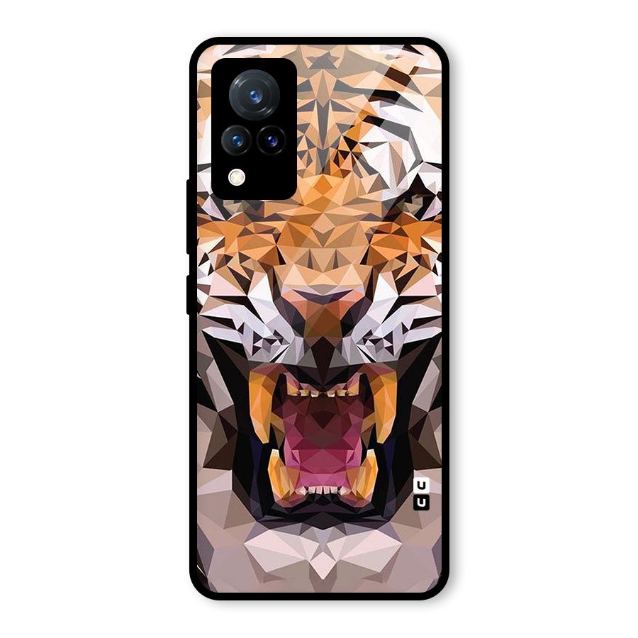 Tiger Abstract Art Glass Back Case for Vivo V21 5G