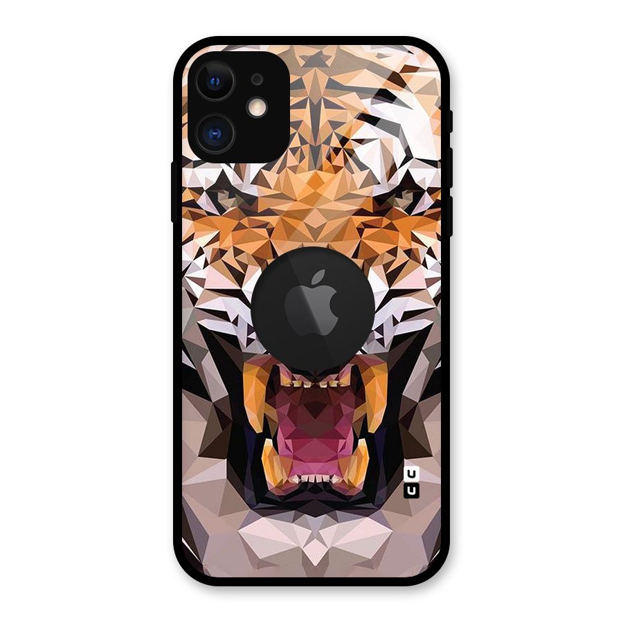 Tiger Abstract Art Glass Back Case for iPhone 11 Logo Cut