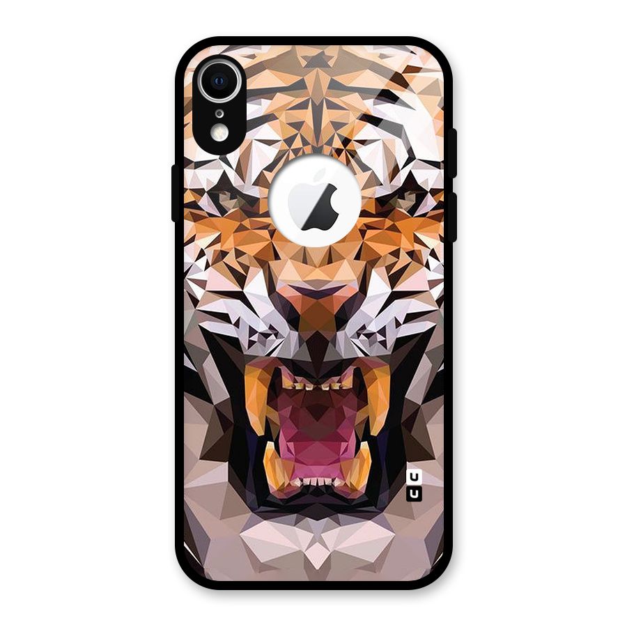 Tiger Abstract Art Glass Back Case for iPhone XR Logo Cut