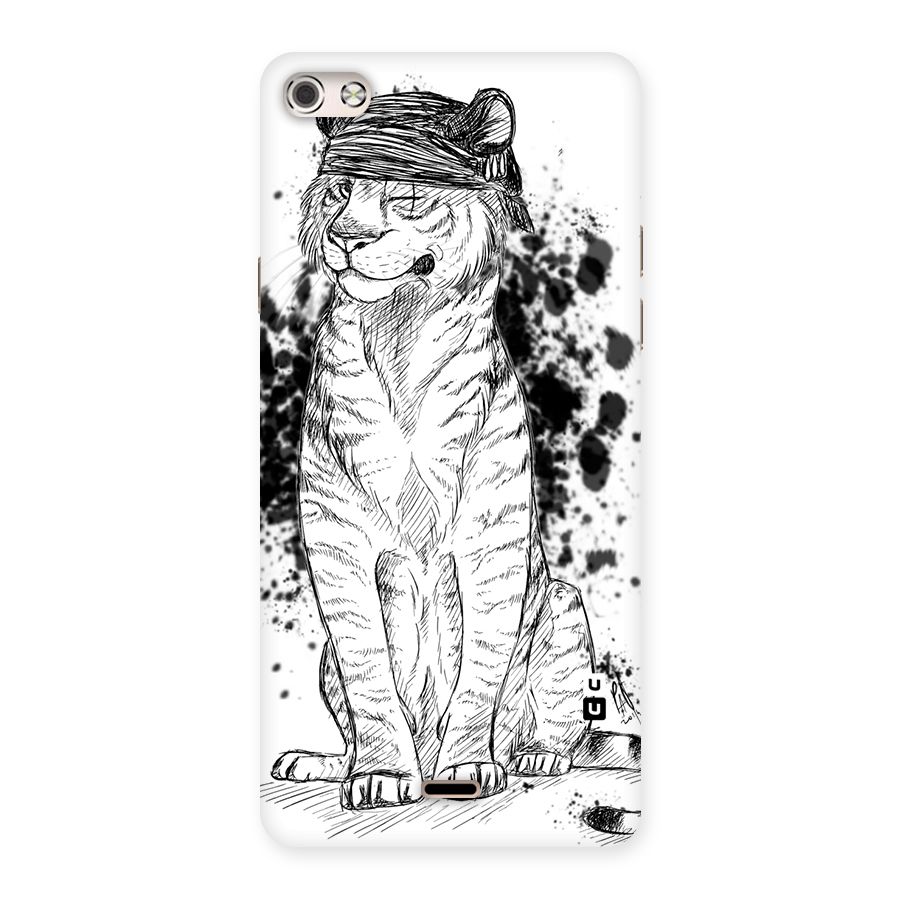 Tiger Wink Back Case for Micromax Canvas Silver 5