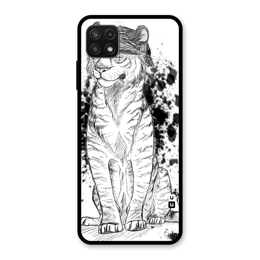 Tiger Wink Glass Back Case for Galaxy A22 5G