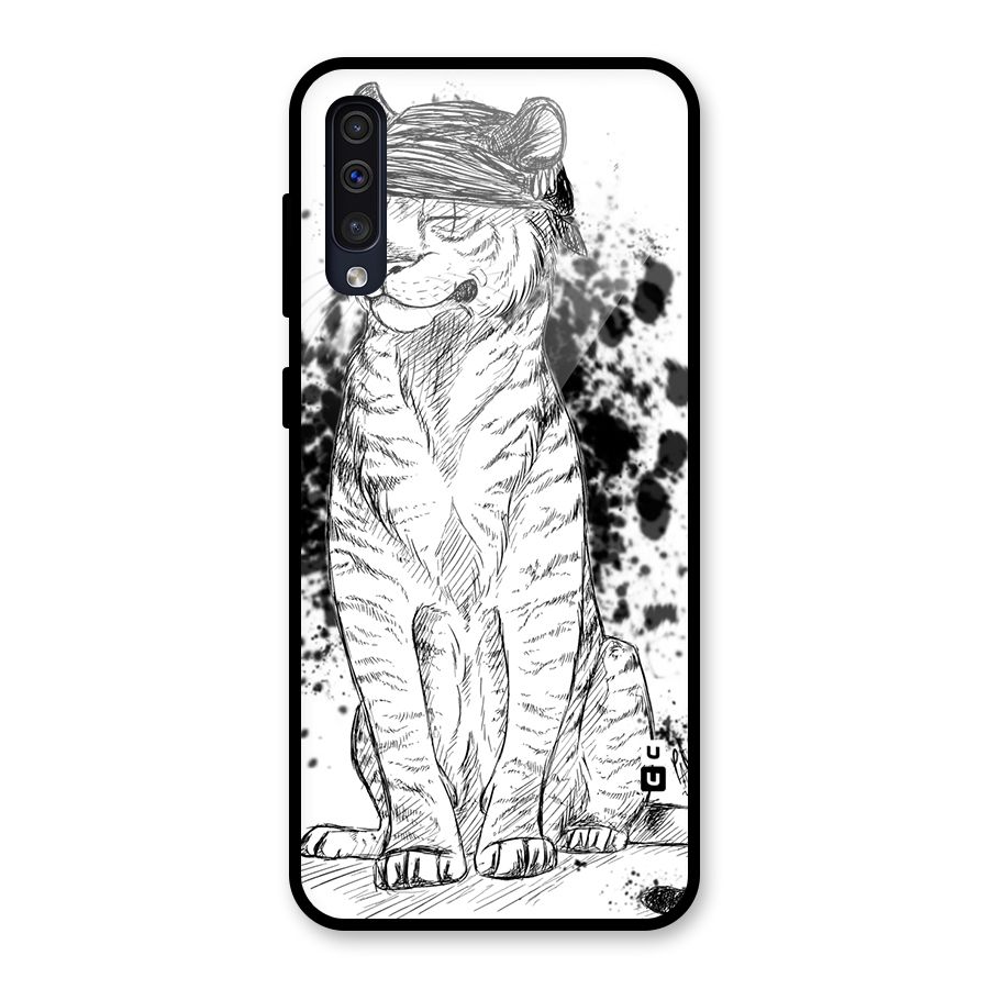 Tiger Wink Glass Back Case for Galaxy A50
