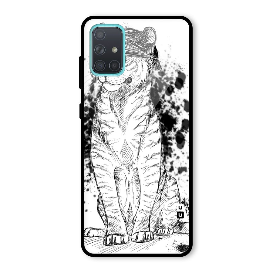 Tiger Wink Glass Back Case for Galaxy A71