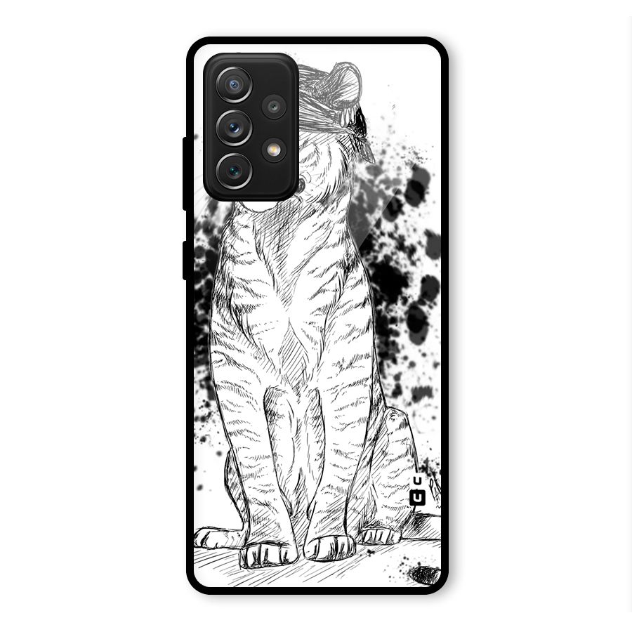 Tiger Wink Glass Back Case for Galaxy A72