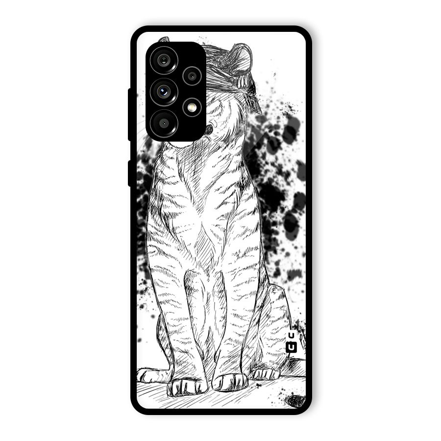 Tiger Wink Glass Back Case for Galaxy A73 5G