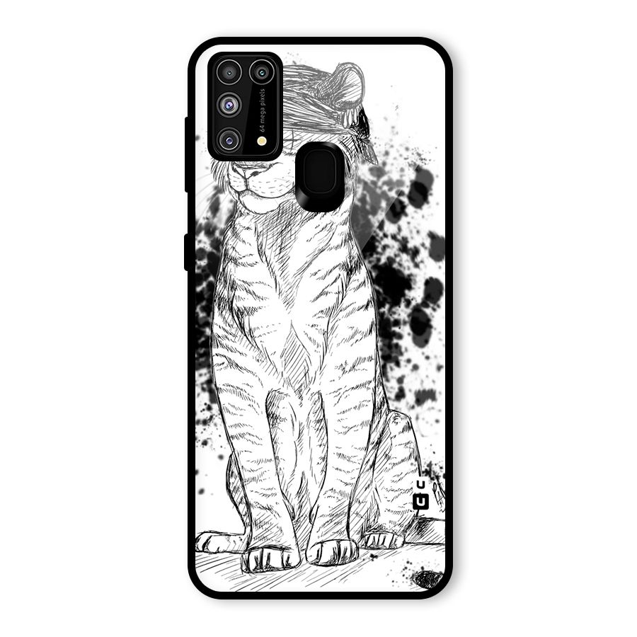 Tiger Wink Glass Back Case for Galaxy F41