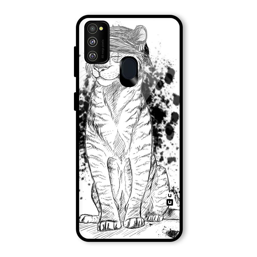 Tiger Wink Glass Back Case for Galaxy M30s