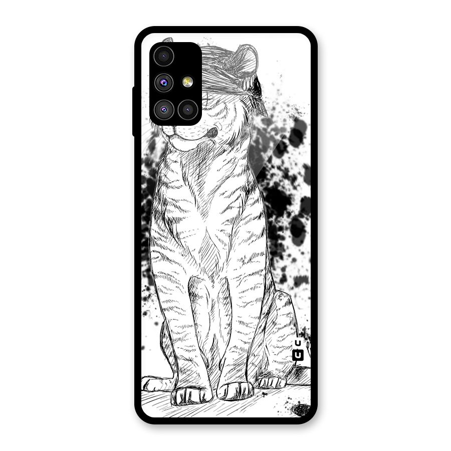 Tiger Wink Glass Back Case for Galaxy M51