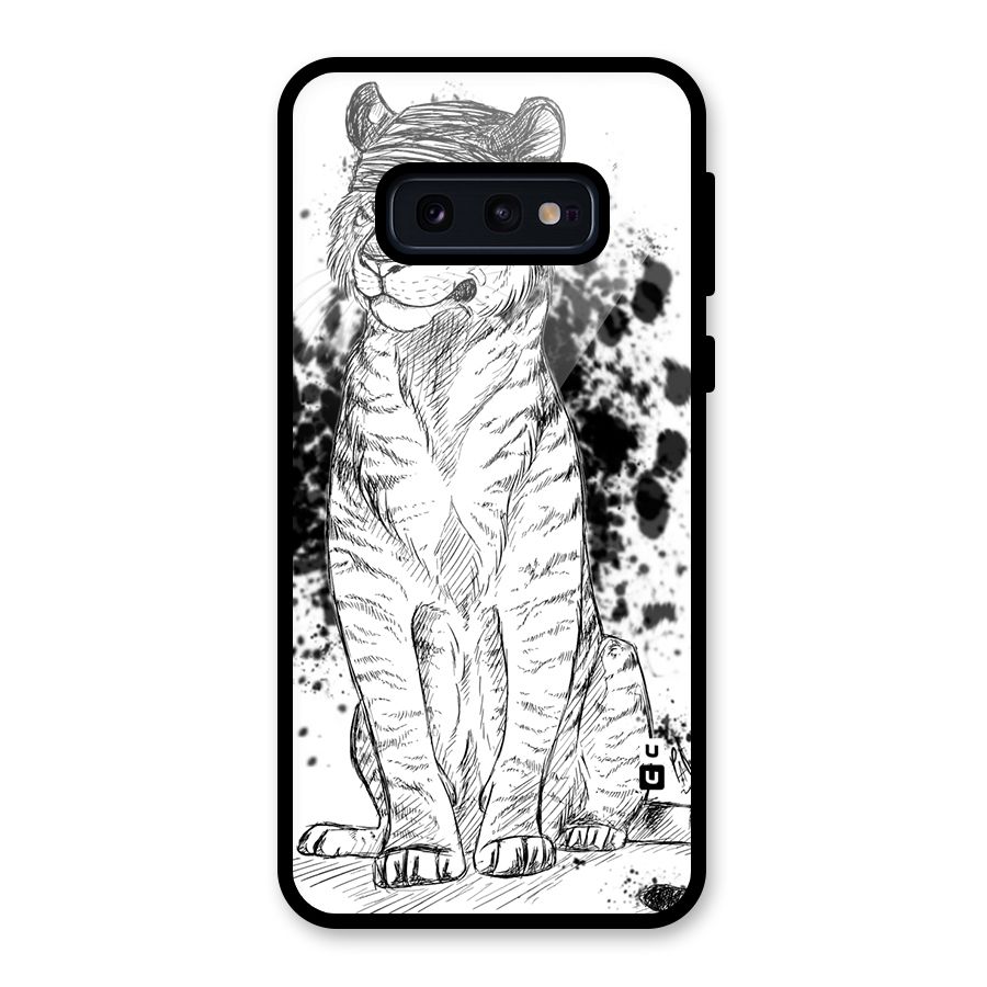 Tiger Wink Glass Back Case for Galaxy S10e