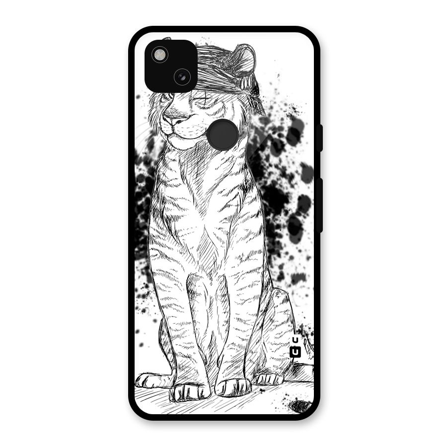 Tiger Wink Glass Back Case for Google Pixel 4a
