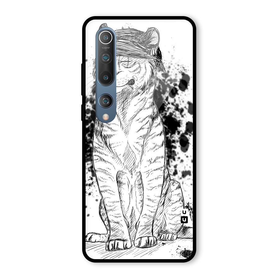 Tiger Wink Glass Back Case for Mi 10
