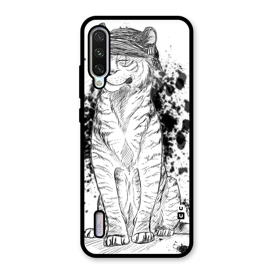 Tiger Wink Glass Back Case for Mi A3