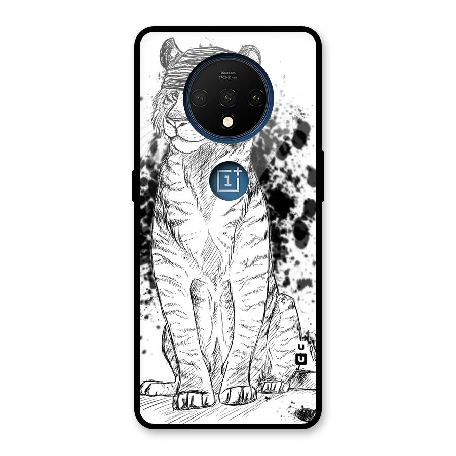 Tiger Wink Glass Back Case for OnePlus 7T