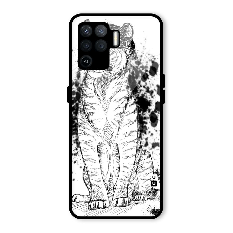 Tiger Wink Glass Back Case for Oppo F19 Pro