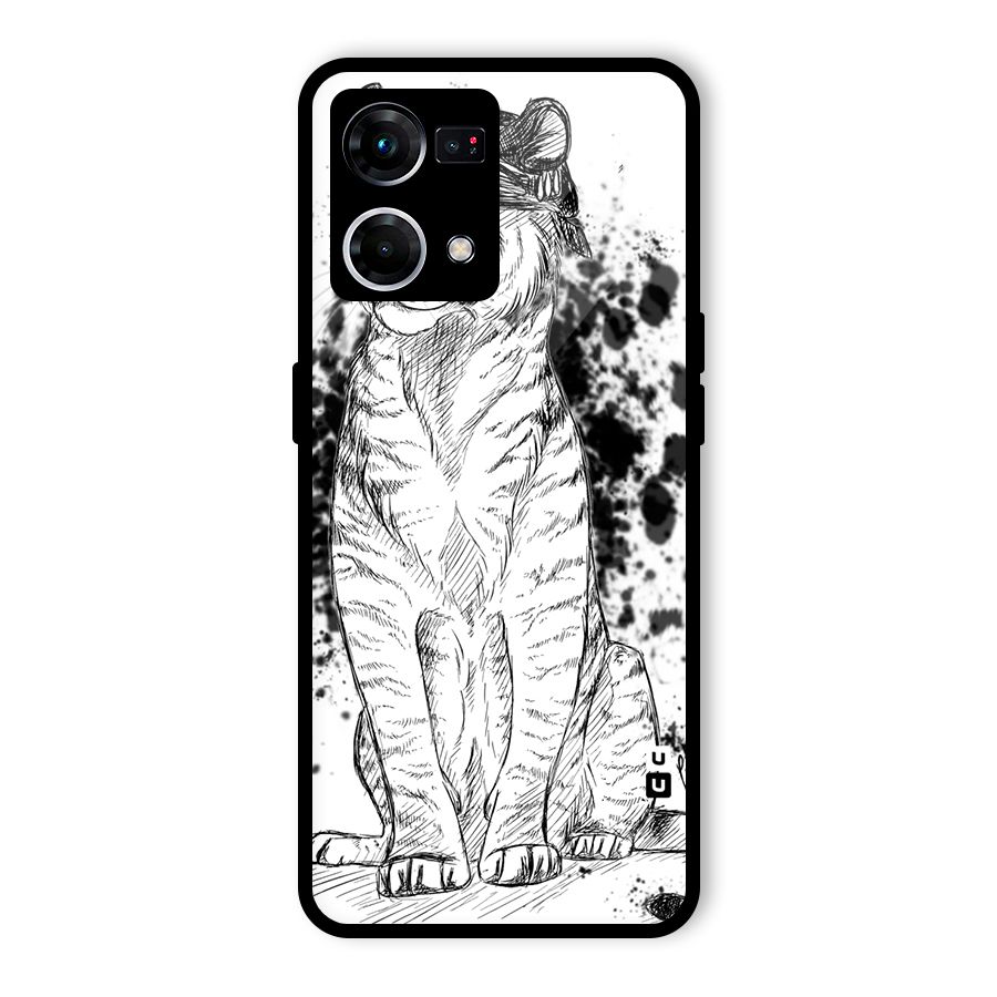 Tiger Wink Glass Back Case for Oppo F21 Pro 4G