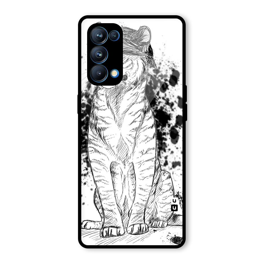 Tiger Wink Glass Back Case for Oppo Reno5 Pro 5G
