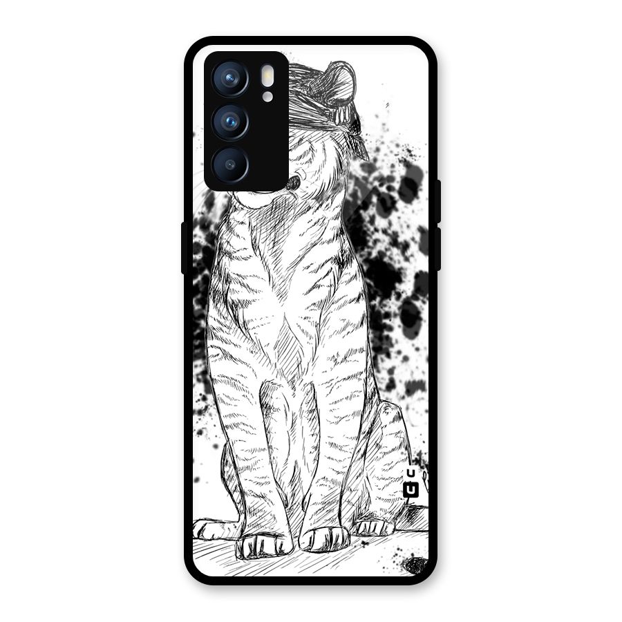 Tiger Wink Glass Back Case for Oppo Reno6 5G