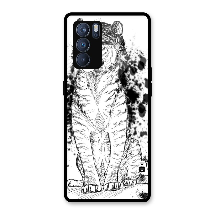 Tiger Wink Glass Back Case for Oppo Reno6 Pro 5G