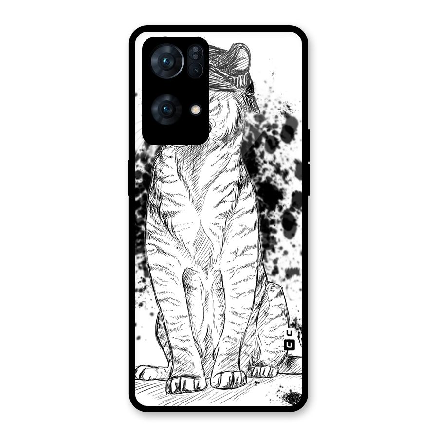 Tiger Wink Glass Back Case for Oppo Reno7 Pro 5G