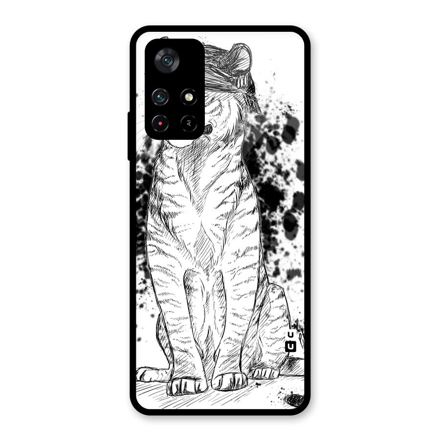 Tiger Wink Glass Back Case for Poco M4 Pro 5G